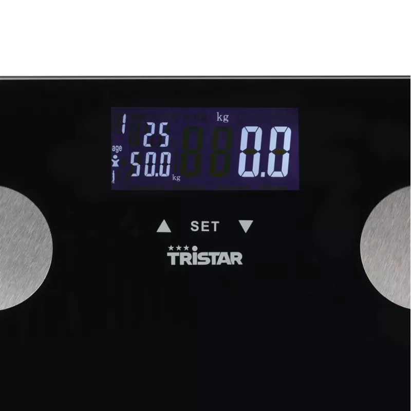 Isiklik kaal Tristar WG-2442 — digitaalne vannitoakaal, max 150 kg, 100 g täpsus, KMI, must