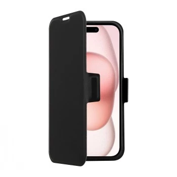 Telefonikott SCREENOR Clever Apple iPhone 17 jaoks — MagSafe-ühilduv, öko-nahast TPU-raamiga, must