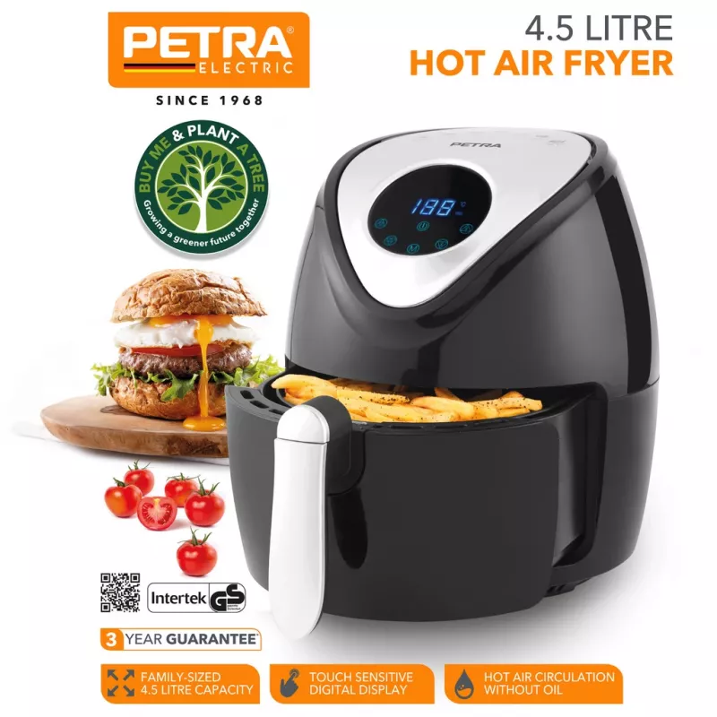 Kuumaõhufritüür Petra PT4221VDEEU7 4,5L, laua peal kasutatav elektriline fritüür 4,5‑liitrise mahuga
