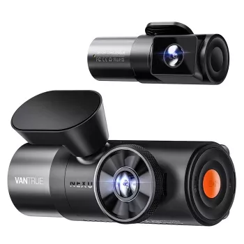 Auto videosalvesti VANTRUE N5 Nexus 5 — 4-kanaliline pardakaamera, 2592×1944 põhikaamera, 160° ees/sisevaade, GPS, Wi‑Fi, IPS-ekraan, MicroSD kuni 512 GB