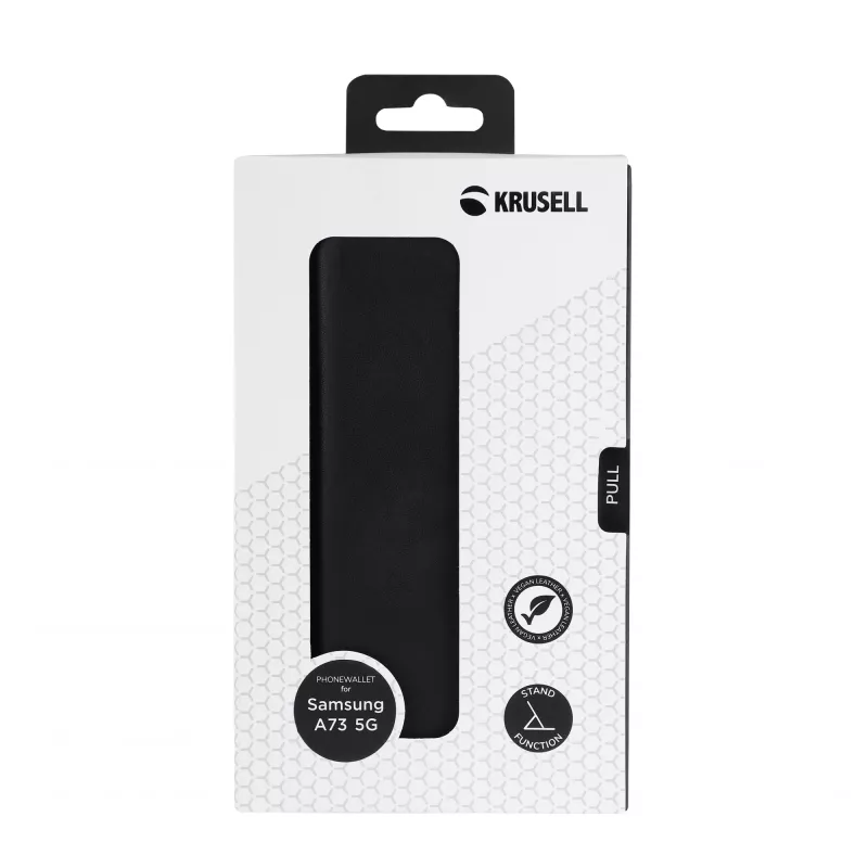 Rahakotiga ümbris Krusell Galaxy A73 5G 17 cm Must 3 kaarditaskuga