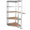 Aiatööriistade hoiuriiul top e shop Riiul GC9030 — Tsingitud teras & MDF, 900x300x1800 mm, eraldiseisev/seinale kinnitatav, 875 kg kandevõime