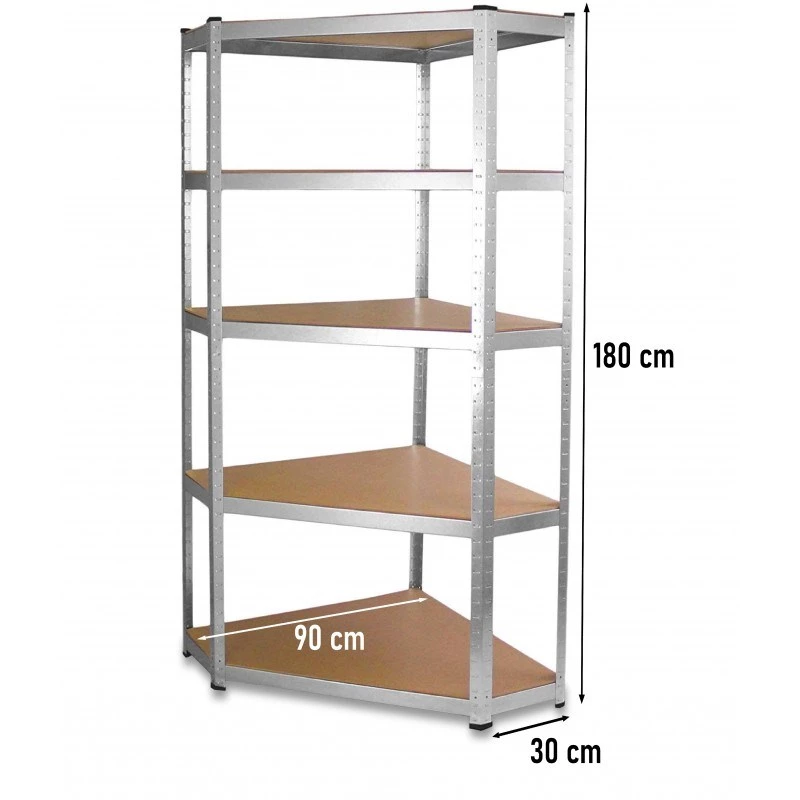 Aiatööriistade hoiuriiul top e shop Riiul GC9030 — Tsingitud teras & MDF, 900x300x1800 mm, eraldiseisev/seinale kinnitatav, 875 kg kandevõime