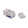 Keystone-moodul LANBERG KSU6-1090, Cat6 U/UTP lame, RJ-45 isane to LSA emane, AWG 22/26, 14.5×16.1 mm, valge