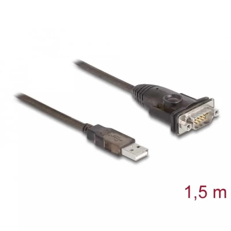 DeLOCK adapter USB 2.0 Type-A RS-232 seerialiidesele D-Sub 9 pin isane 1.5 m