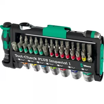 Wera Tool-Check Plus Imperial 39-osaline tööriistakomplekt — 39 tk tollimõõdulisi kruvikeeramis- ja otsakutarvikuid