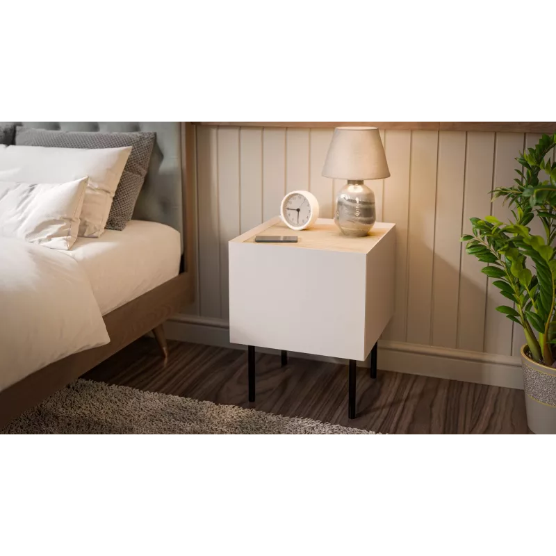 Cama Öökapp, 2 tk, FELLINI, 40x41x60, kašmiir + õlitatud tammest pealisplaat