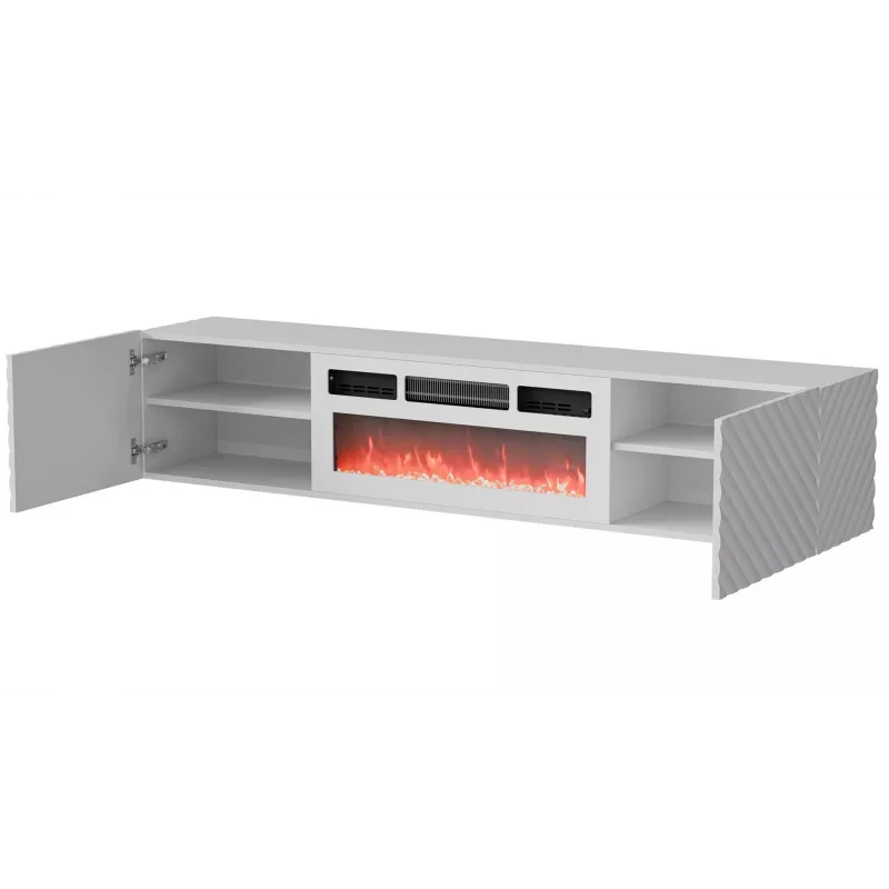 Cama RTV-kapp LARA 183x35x37 valge matt + valge mantelpiece