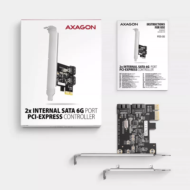 Axagon PCES-SJ2 liidesekaardid/adapter Sisemine SATA
