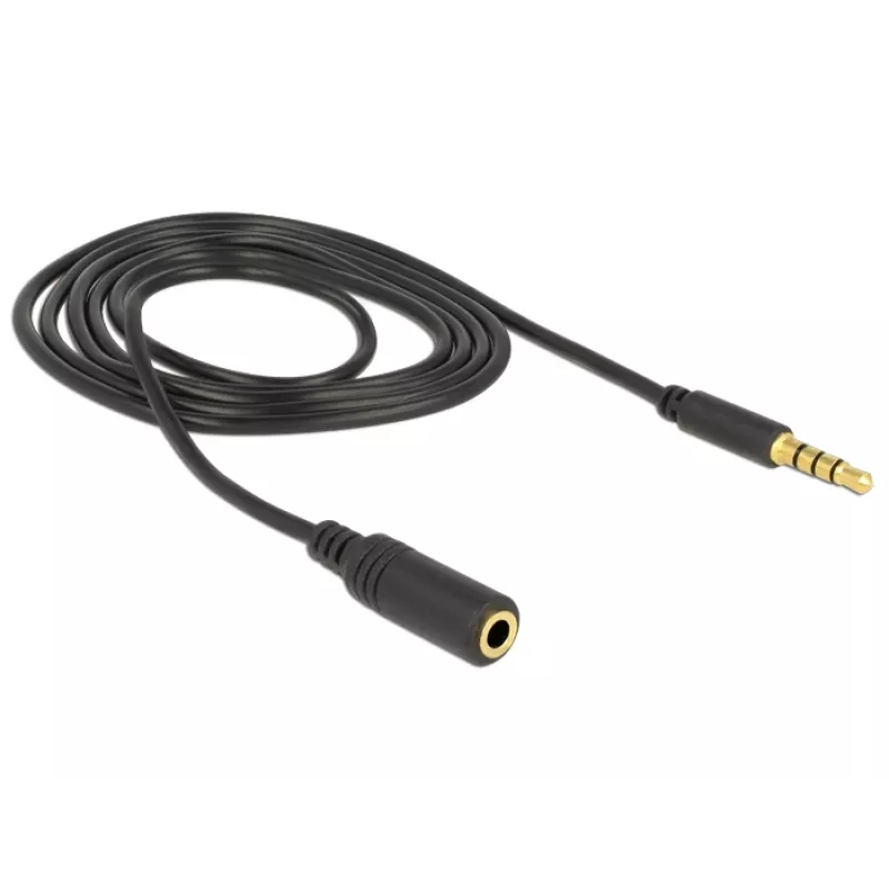 Helikaabel 3,5 mm isane-emane DeLOCK 84666 Must 1 m
