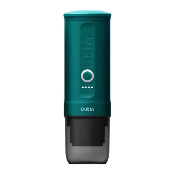 Kantav espressomasin OUTIN Outin Nano Must Tumesinine — 20 baari, jahvatatud kohv, 7500 mAh aku, 0,67 kg
