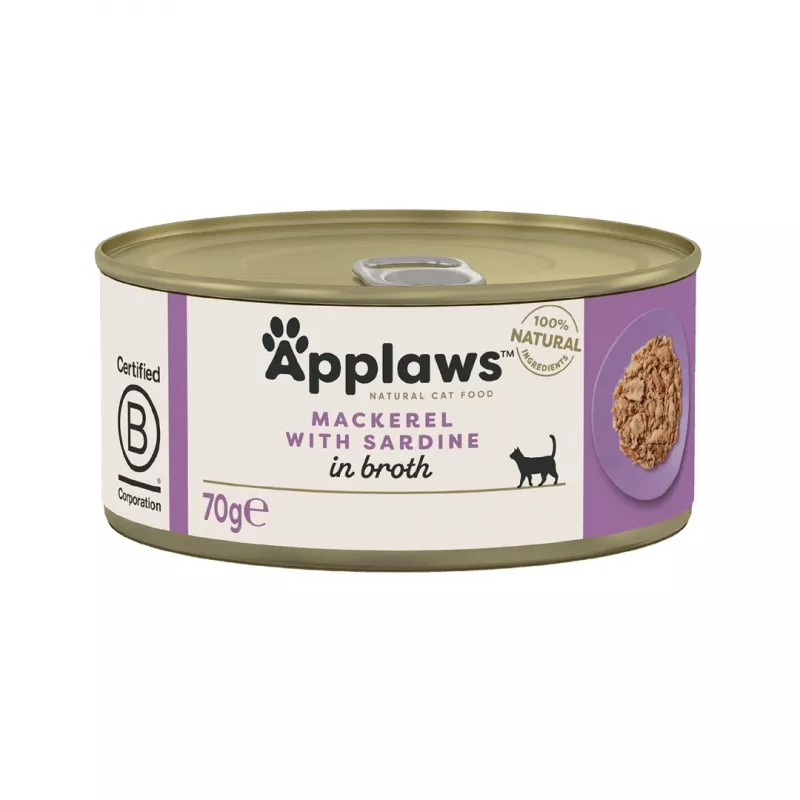 APPLAWS makrell sardiiniga puljongis - märg kassitoit - 70g