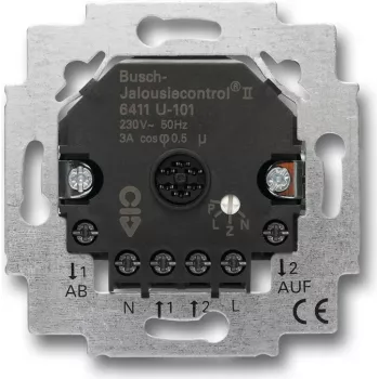 Süvistatav ruloo/katiku ajam Busch-Jaeger 6411 U-101, 2 kanalit, 230 V, 690 W, 71×71×33 mm