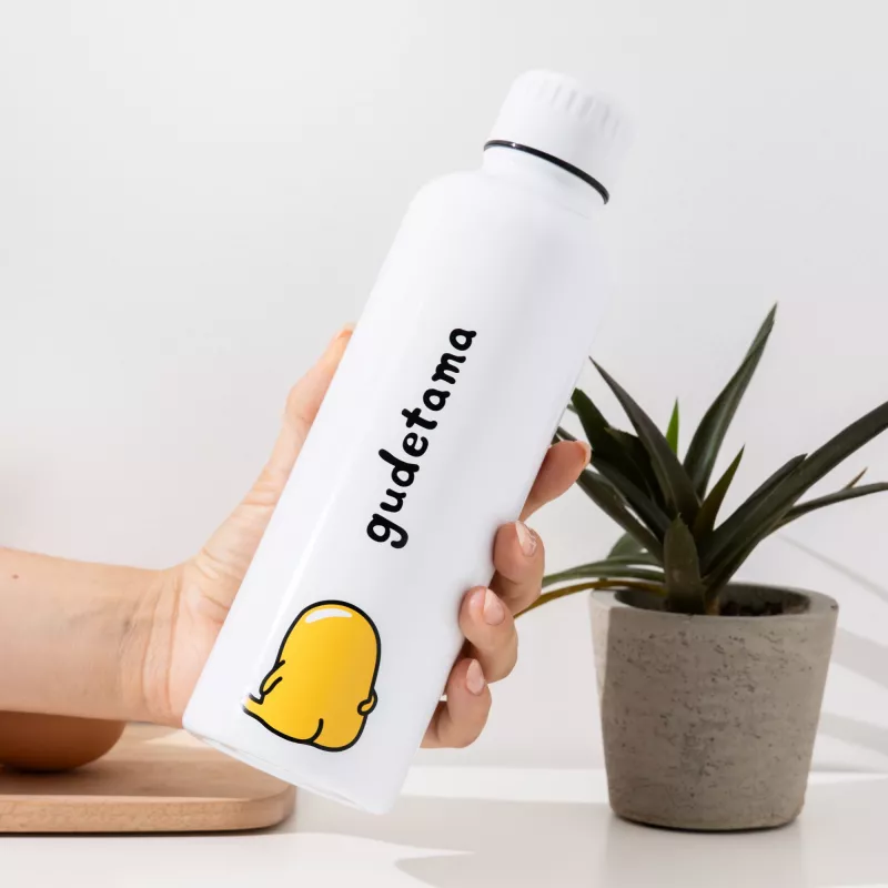 Metallist veepudel Paladone Gudetama — isoleeritud roostevabast terasest pudel tegelaskujundusega