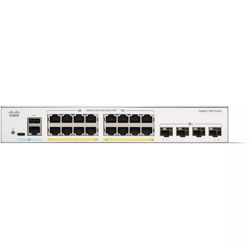 Hallatav kommutaator Cisco Catalyst 1300-16P-4X 16 Port GE PoE 4x10GE SFP+