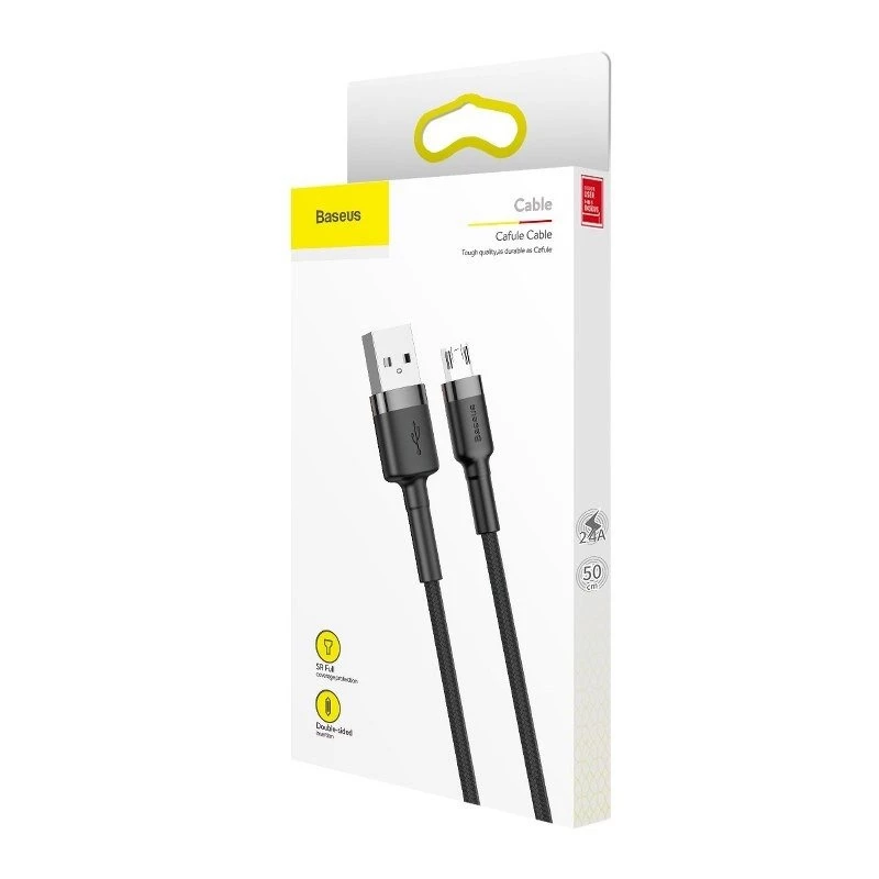 Baseus Cafule 2.4A 1m Micro USB kaabel (hall/must)