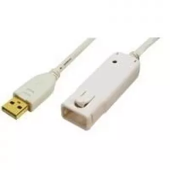 LogiLink USB 2.0 pikenduskaabel, pikkus: 12,0 m, USB-A isane pistik – USB-A emane pistik, laiendus (UA0092)