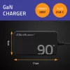 Qoltec 90W GaN Super Fast SLIM seinadapter | XP | 5-20V | 4,5A | USB-C 3.1 | sülearvuti | MacBook | nutitelefon | + kaabel