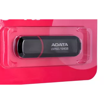 ADATA 64GB DashDrive UV150 USB-mälupulk USB Type-A 3.2 Gen 1 (3.1 Gen 1) Must