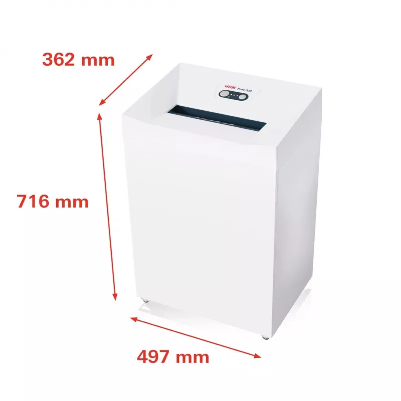 HSM Pure 530 paberipurustaja, osaklõikus, 30 cm, 55 dB