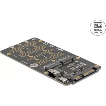 DELOCK muundur M.2 Key M NVMe SSD SFF-8654-le ja M.2 Key B-le (mudel 64355)