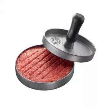 Hamburger press GEFU 89419, plastikust, Ø 11,8 cm, kõrgus 93 mm, hall/must