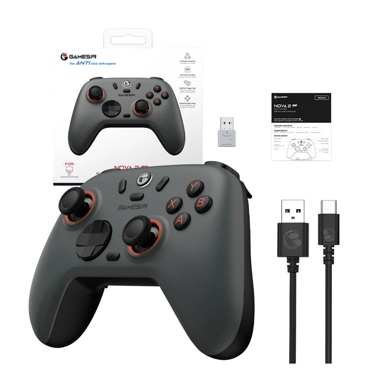 GameSir juhtmevaba kontroller Nova 2 Lite Hall — Bluetooth-iga ühilduv, kompaktne mängukontroller