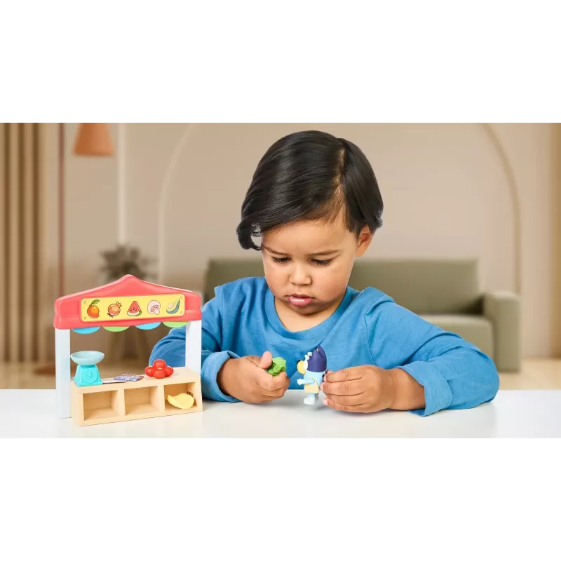 Mänguasjafiguuride komplekt TMTOYS Mini Bluey Toidupood BLU17555 – minitegelaste komplekt poeskäimise mängimiseks