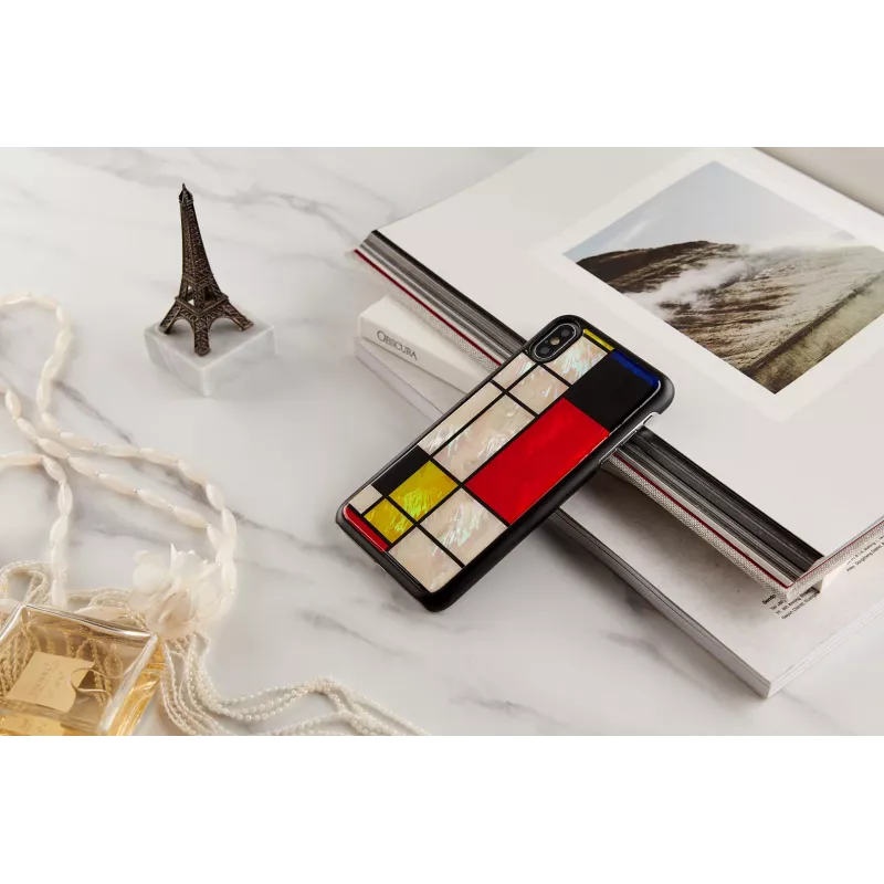 Nutitelefoni ümbris iKins iPhone XS Max mudelile Mondrian Must – kaitsev kate, kõva kest