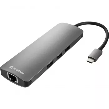 Sharkoon USB 3.0 Type C Combo Adapter liidesekaart/adapter HDMI, RJ-45, USB 3.2 Gen 1 (3.1 Gen 1)