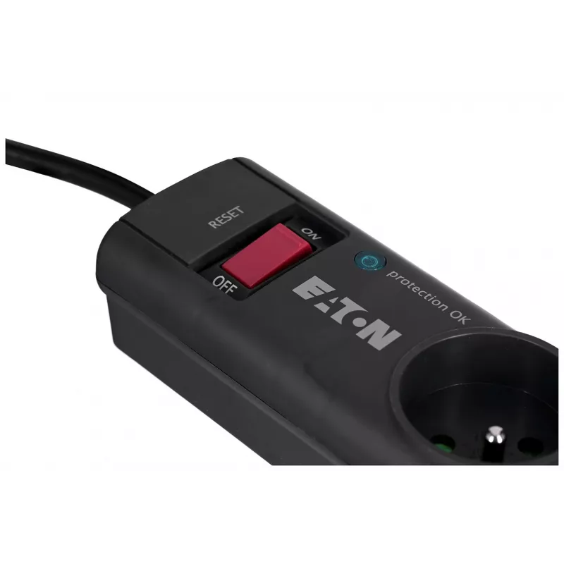 Liigpingekaitseriba EATON Power Strip 4 FR — 4 E-tüüpi pistikupesa, 1 m kaabel, 10 A, 2500 W, LED-indikaatorid