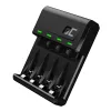 Akulaadija roheline Cell GC VitalCharger USB, 4 pesaga, AA/AAA, USB-toitega, must