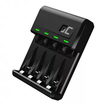 Akulaadija roheline Cell GC VitalCharger USB, 4 pesaga, AA/AAA, USB-toitega, must