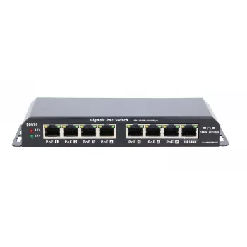 Extralink PoE Switch KRATOS 7x Gigabit PoE, 1x Uplink RJ45, Toiteplokk 24V 2.5A, 60W