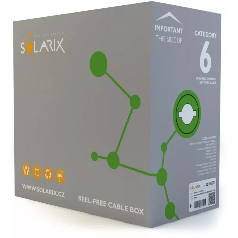Solarix CAT6 UTP PVC Eca paigalduskaabel 305m