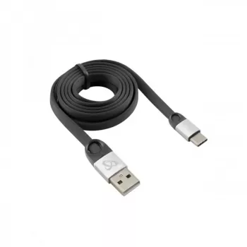 Sbox USB 2.0-Type-C/2.4A must/hõbedane 1,5M