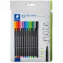 Fineliner Staedtler 334 C12 Superpeen Must Sinine Roheline Hall Hele-sinine Heleroheline Oranž Roosa Punane Violetne Kollane 12 tk