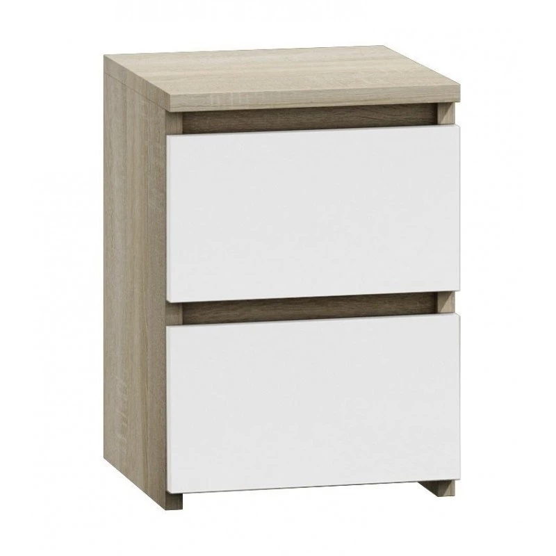 Topeshop M2 SONOMA MIX nightstand/Öökapp 2 sahtel(s) tamm, valge