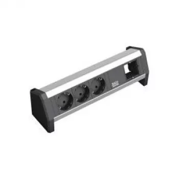 Toitepikendus Bachmann 3x Schuko 1x GST18 Must Hõbedane