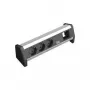Toitepikendus Bachmann 3x Schuko 1x GST18 Must Hõbedane