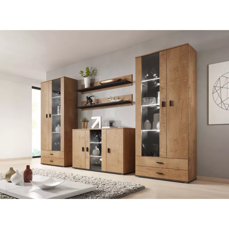 Cama sideboard 120 cm SOHO S7 lefkas oak/Must