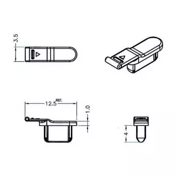 Pistikupesa turvakate DELOCK 64033, must, 5×12,5×3,5 mm, pakendis 10 tk