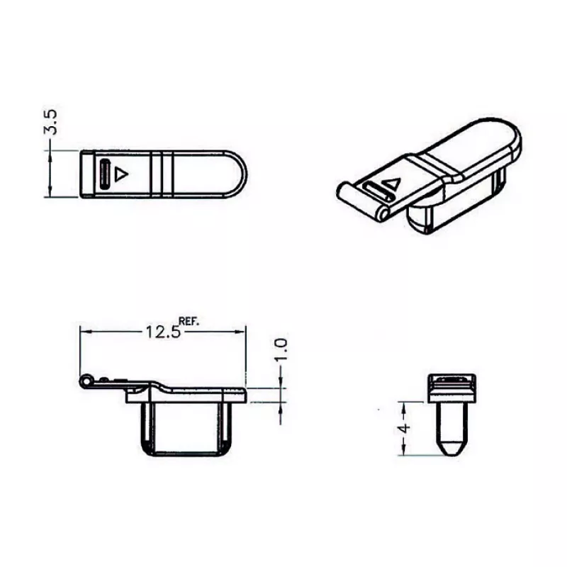 Pistikupesa turvakate DELOCK 64033, must, 5×12,5×3,5 mm, pakendis 10 tk