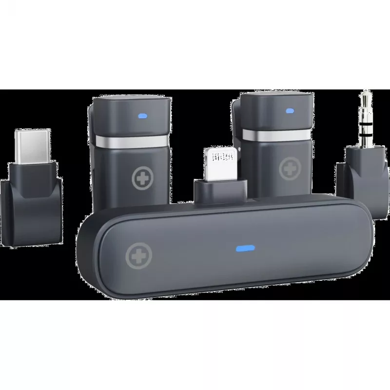 Juhtmevaba mikrofoni komplekt Plusonic PS-TDS9 USB-C, Lightning ja 3,5 mm pistikutega