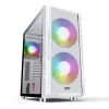 Arvutikorpus MODECOM AMIRANI ARGB Midi Tower Valge — ATX/ITX, 35 cm GPU, 16,5 cm CPU jahuti, 2x200 mm ventilaatorid