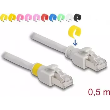 Võrgukaabel DeLOCK RJ45 Cat.6A S/FTP 0,5 m hall