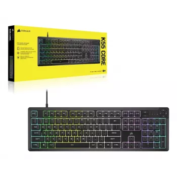 Corsair K55 CORE RGB klaviatuur Mängimine USB QWERTZ Saksa Must