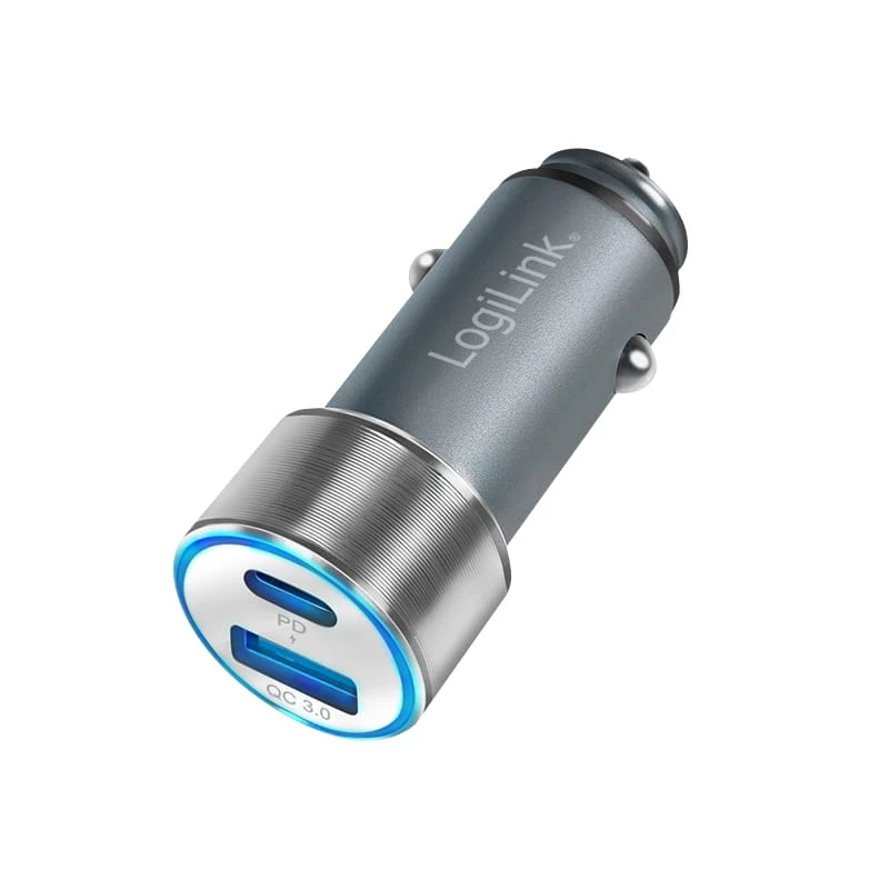 LogiLink Auto-Power Supply - 36 W - 3 A - PD 3.0, QC 3.0 - 2 väljundporti (USB, 24 pin USB-C)