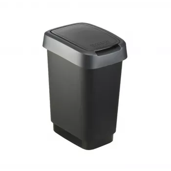 Prügikast Rotho Twist 50 L ristkülikukujuline polüpropüleenist, 50 L, 602×298×401 mm, must
