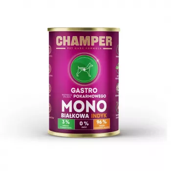 CHAMPER Gastro Monoprotein kalkuniga märg koeratoit - 400g